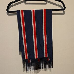 Giorgio Armani Red and White Striped Scarf